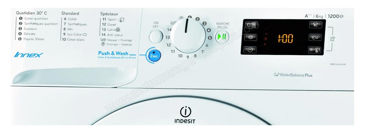 Индезит управление стиральной машинки. Стиральная машинка Индезит bwse61051. Стиральная машина Индезит Innex панель управления. Индезит стиральная Water Balance Plus.